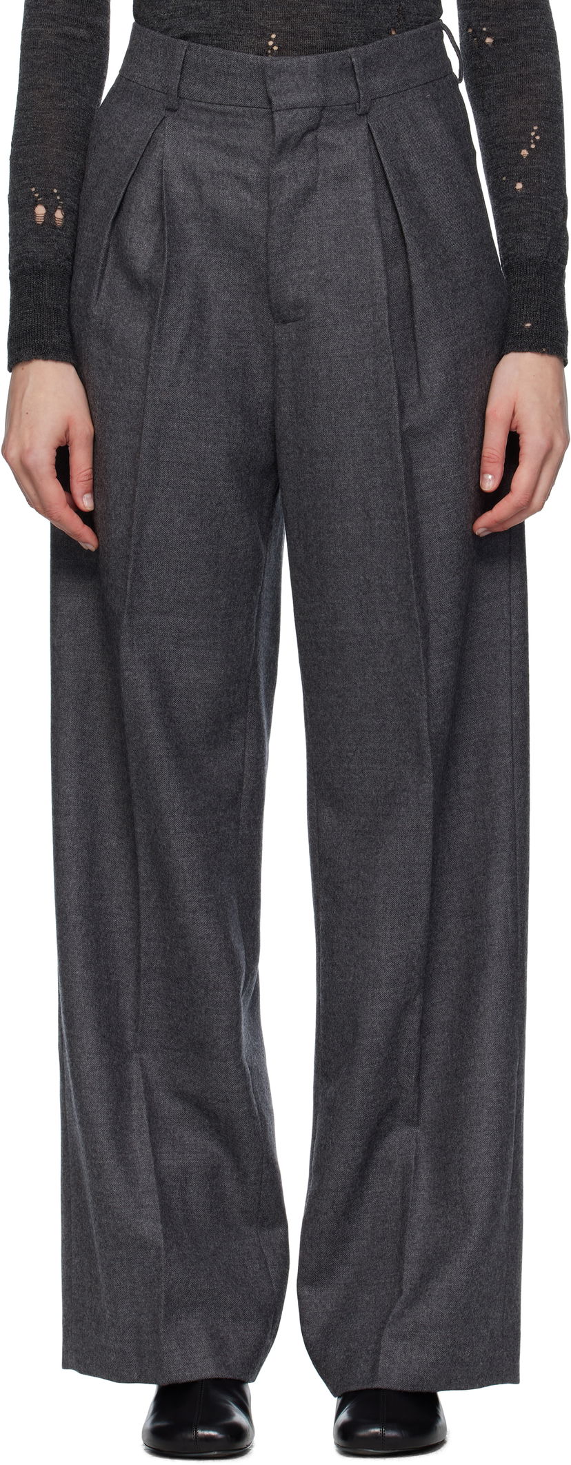 Штани Maison Margiela MM6 Maison Margiela Tailored Wool Trousers Сірий | S52KA0540 M35466