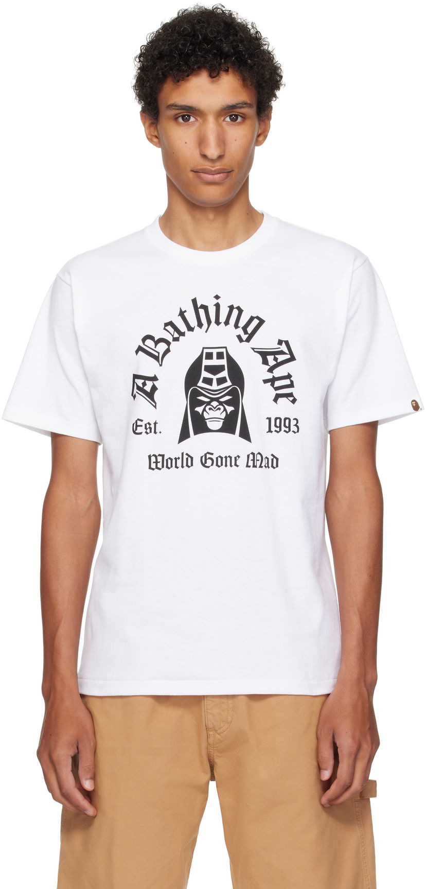 Футболка BAPE Printed Mad General College T-Shirt білий | 001TEL301059M