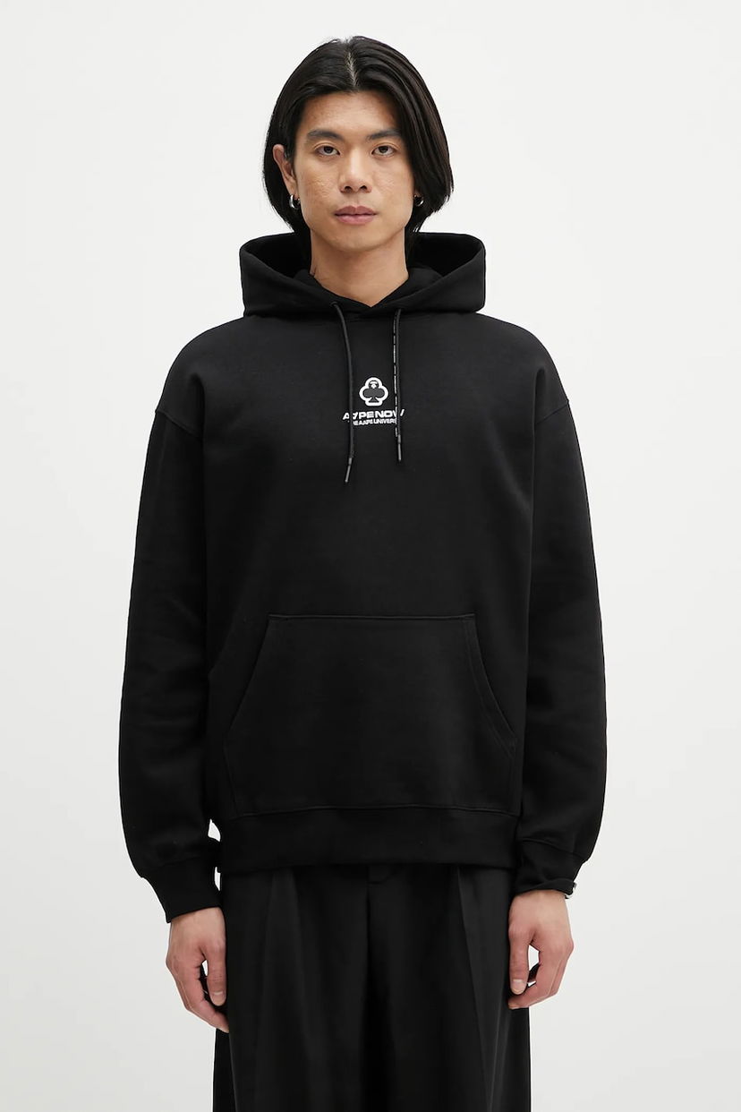 Світшоти AAPE by A Bathing Ape AAPE Now Hoodie with Application чорний | AAPSWMB323XXN