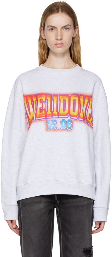 Cветр We11done We11done Crewneck Sweatshirt with Graphic Print Сірий | WD-TS3-22-765-U-GY, 0