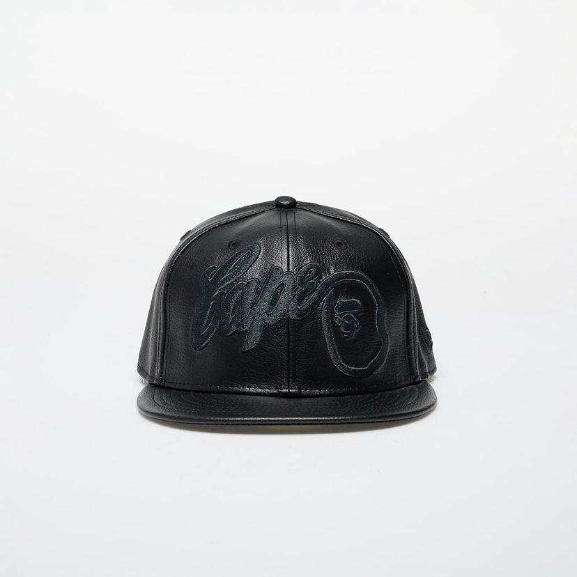 Кепка BAPE New Era x 59Fifty Leather Cap M Black чорний | 001CPK831901C BLK