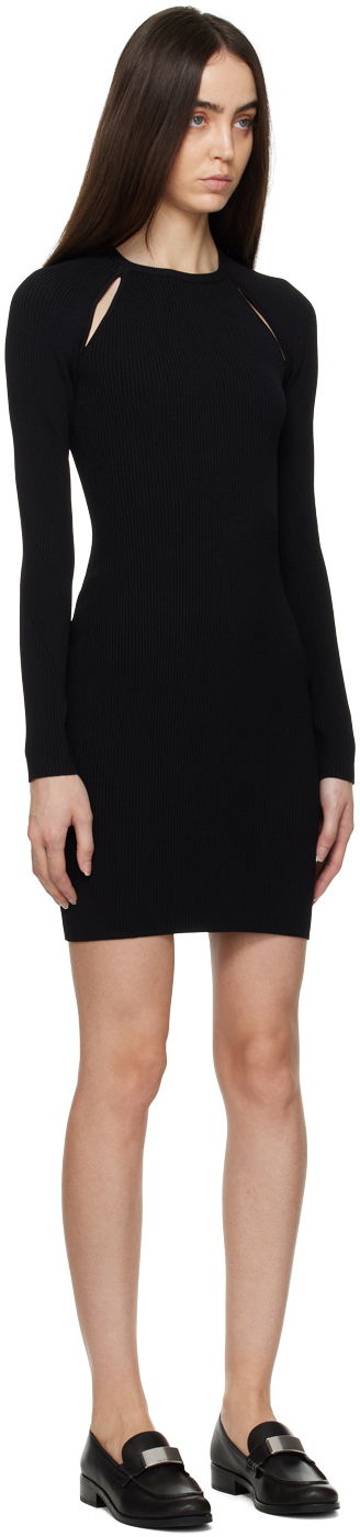 плаття rag & bone Rag & Bone Asher Shoulder Cutout Ribbed Knit Minidress чорний | WAS22HS048YL48, 1