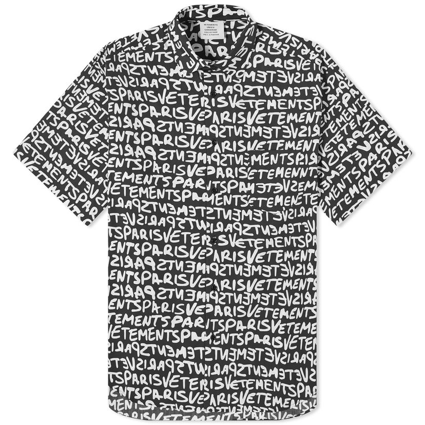 Сорочка VETEMENTS Grafitti Print Shirt чорний | UE64SH800BW