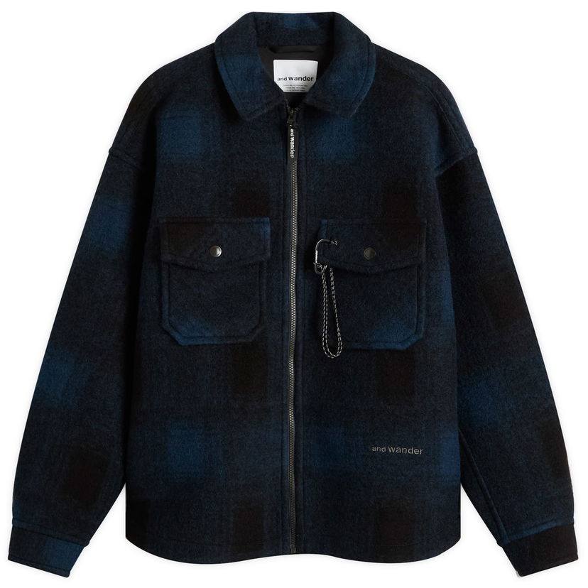 Куртка and wander Shaggy Wool Zip Jacket, Size Small темно-синій | 5745283053-120