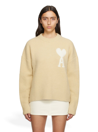 Cветр AMI Sweater бежевий | UKS025.KN0032