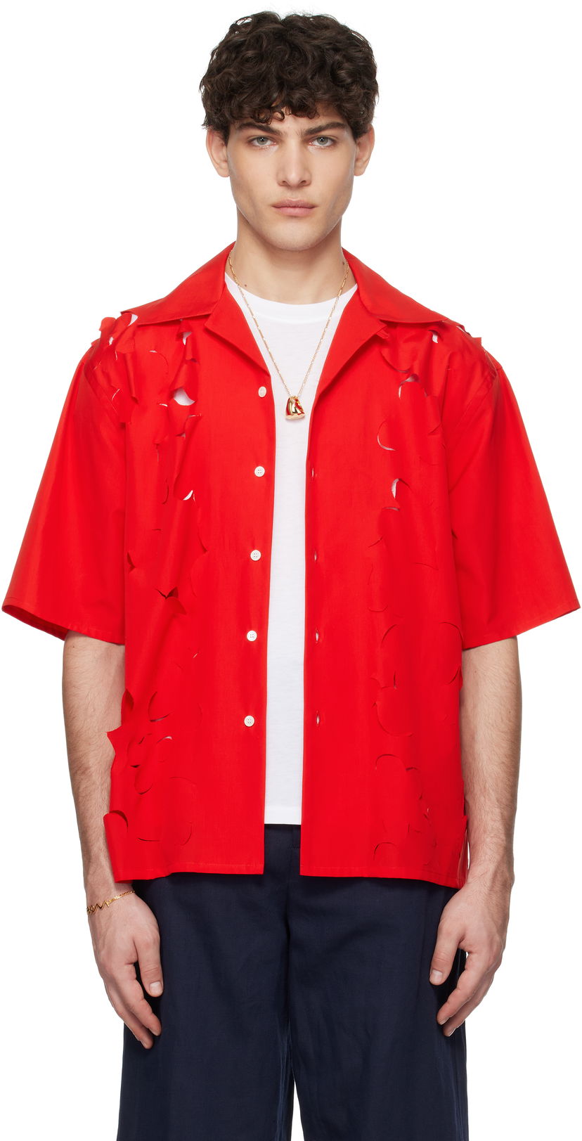 Сорочка Marni Marni Cut Out Bowling Shirt Червоний | CUMU0342S0 USR013