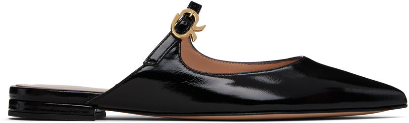 Кросівки та взуття Gianvito Rossi Jane Ribbon Slide Loafers чорний | G95582-05RIC-NUI