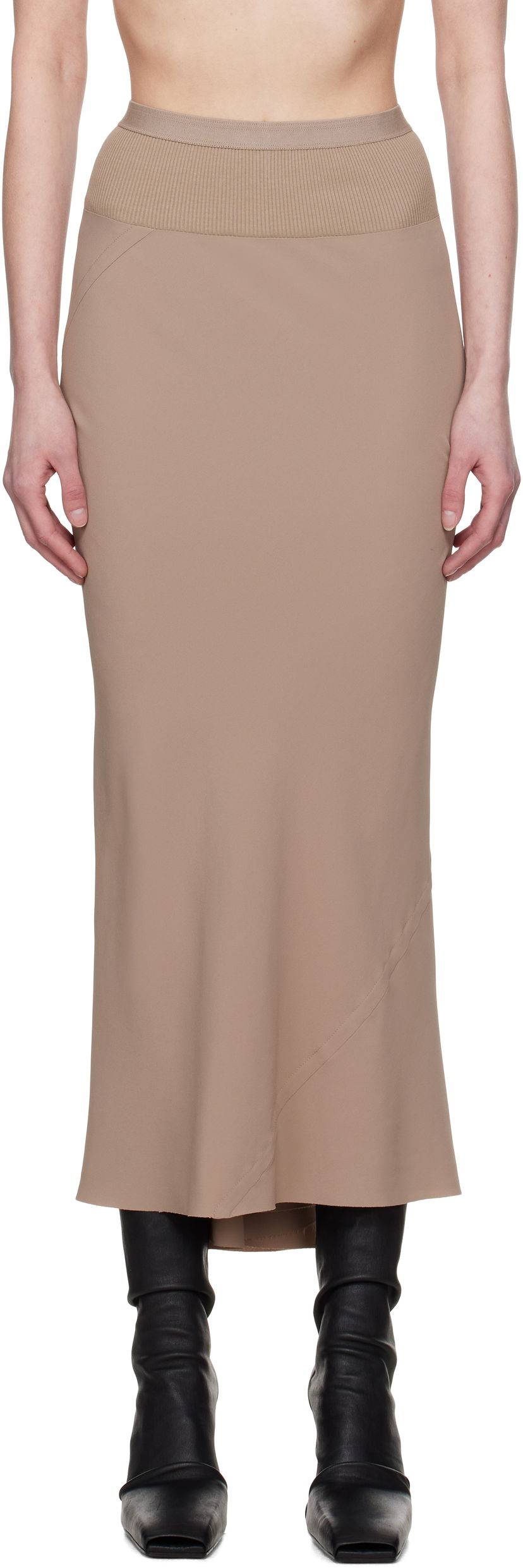 Спідниця Rick Owens Rick Owens Hollywood Calf Bias Maxi Skirt бежевий | RP01E7334 CC