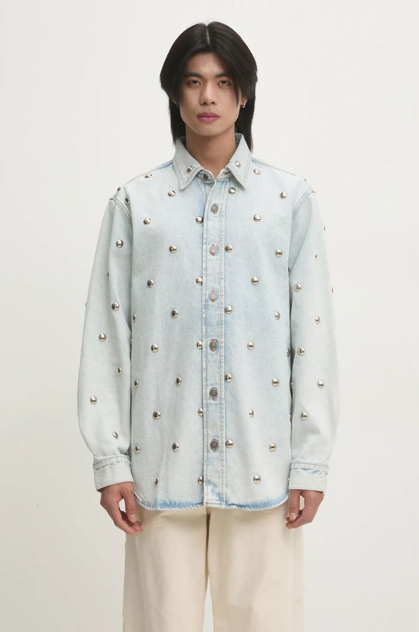 Сорочка Fiorucci Fiorucci Relaxed Studded Denim Shirt Синій | U01FMDSI074DN01DN08