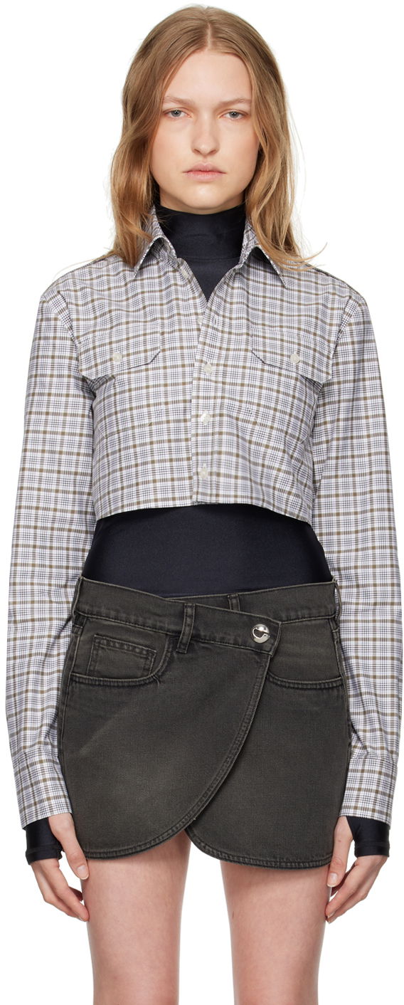 Сорочка Coperni Cropped Button Up Shirt Синій | COPCH43F2007