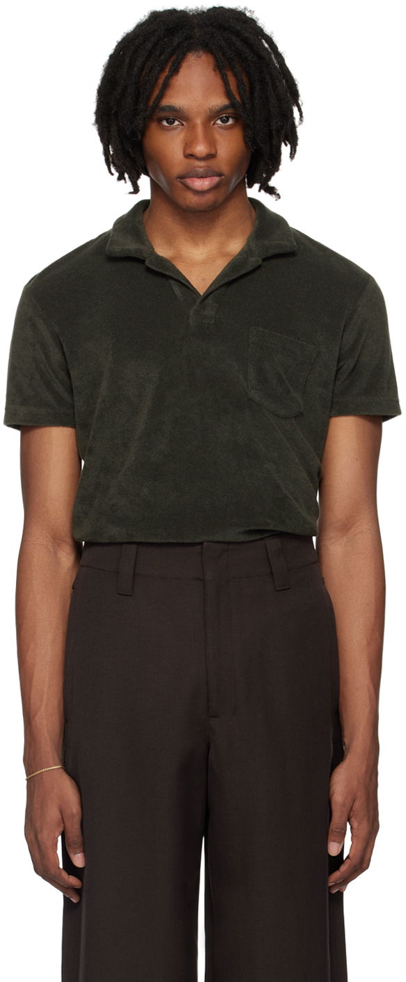 Сорочка поло Orlebar Brown Open Placket Polo Shirt Зелений | 279294
