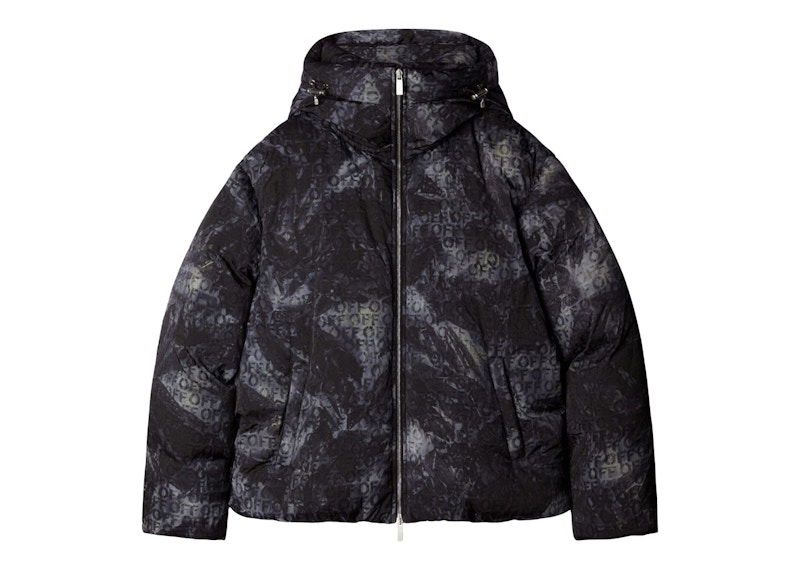 Пуховик Off-White Logo-Jacquard Puffer Jacket чорний | OMEJ003F23FAB0011000