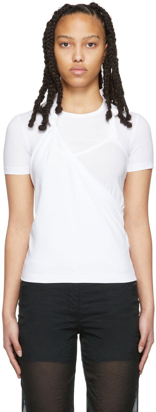 Безрукавка Helmut Lang Helmut Lang Twisted Jersey T-Shirt білий | M02HW507