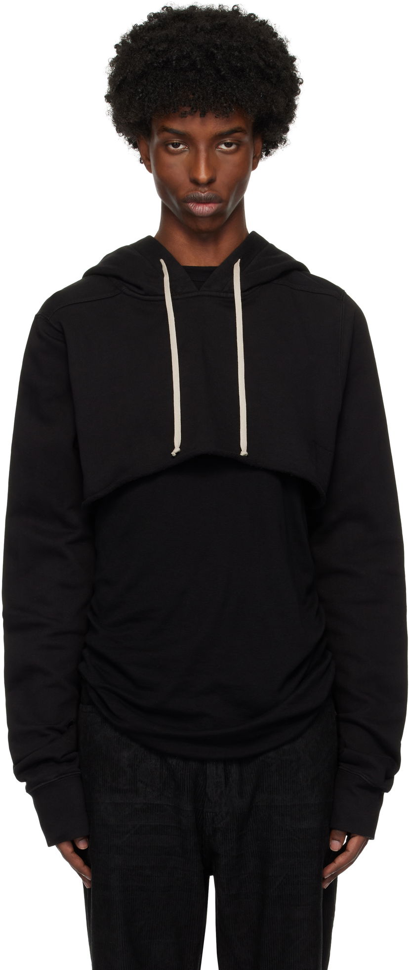 Світшоти Rick Owens Porterville Cropped Hoodie чорний | DU02D2257 FP