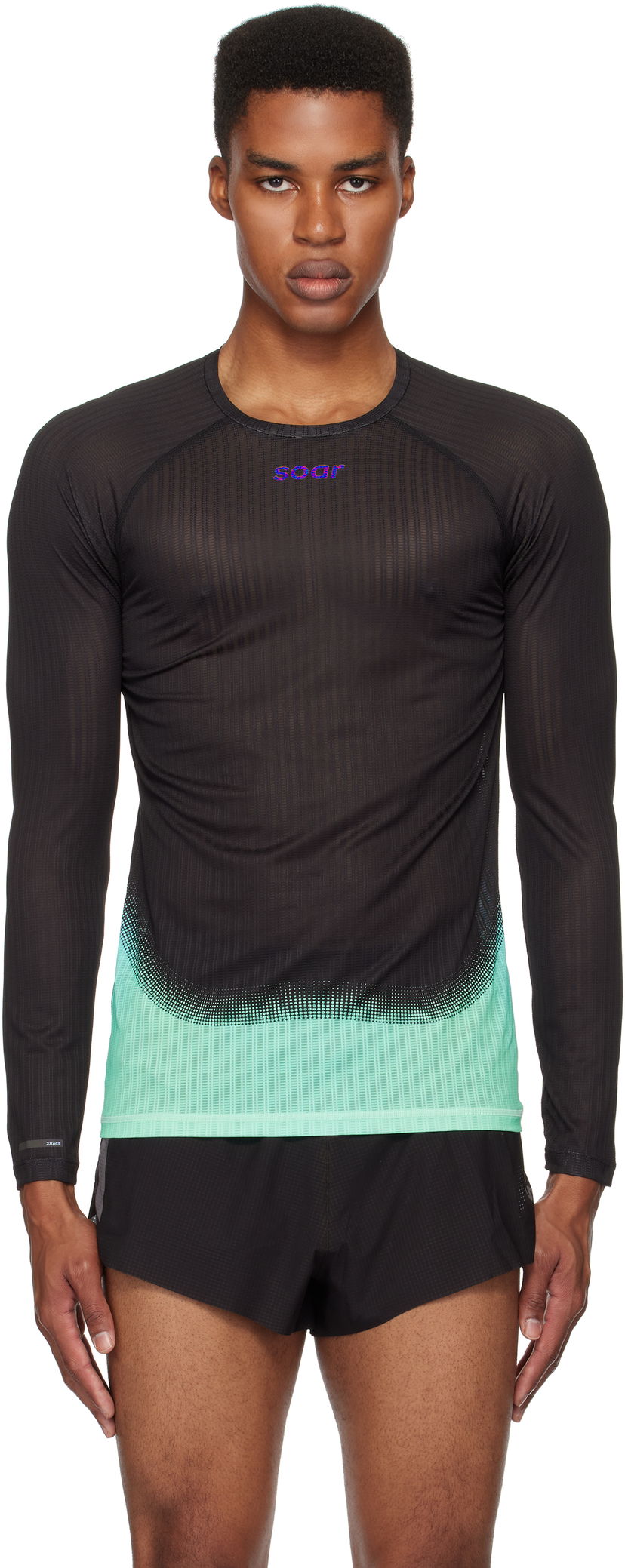 Футболка Soar Running Soar Running Race Base Layer T-Shirt чорний | SBL2M-BLK/BLU