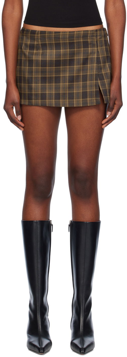 Спідниця Miaou Miaou Micro Plaid Miniskirt Коричневий | 4012PLBPLB