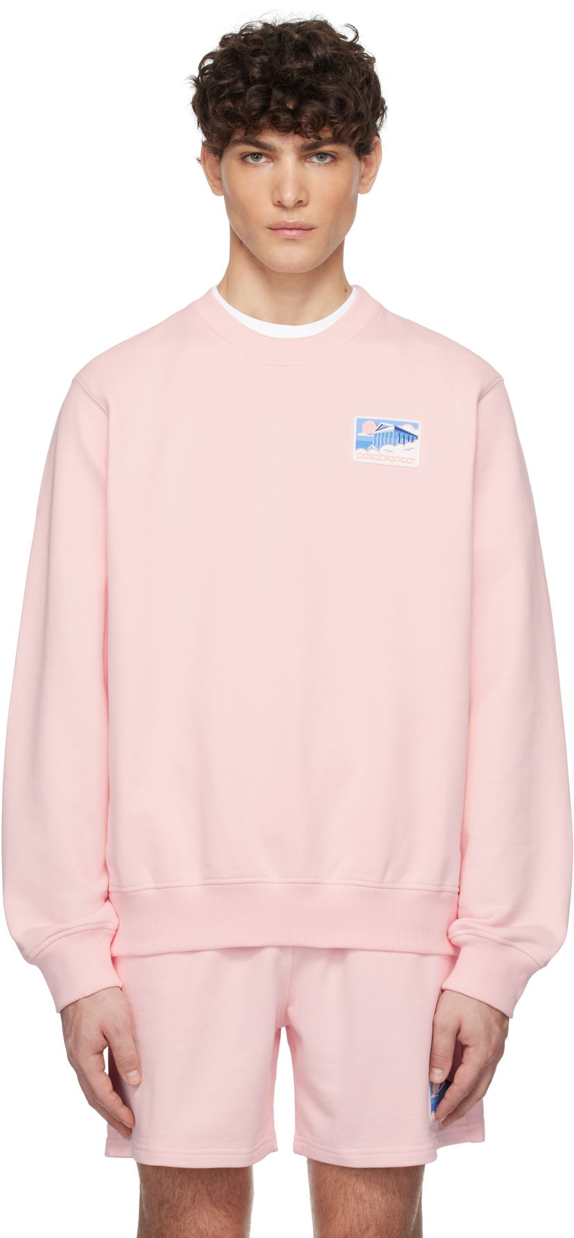 Світшоти Casablanca Temple Patch Classic Sweatshirt Рожевий | MPS25-JTP-293-04