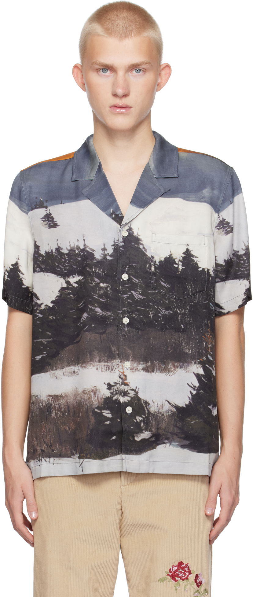 Сорочка Soulland Orson Printed Shirt Синій | 42045-1286