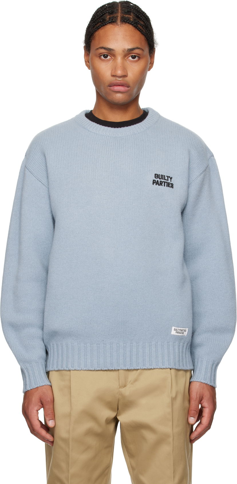 Cветр WACKO MARIA Sweater Classic Knit Синій | 24FW-WMK-KN07