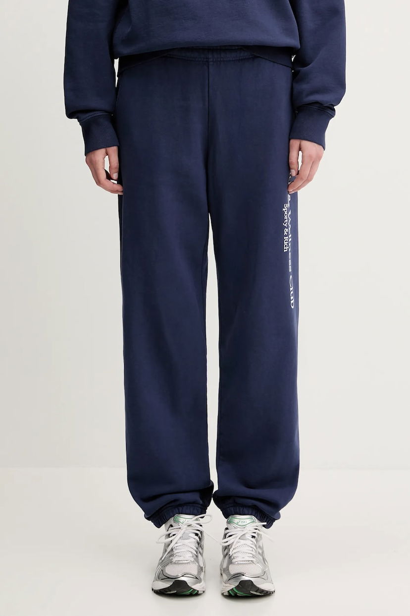 Спортивні штани Sporty & Rich Sporty & Rich H&W Crest Printed Sweatpants темно-синій | PA036612241BL106