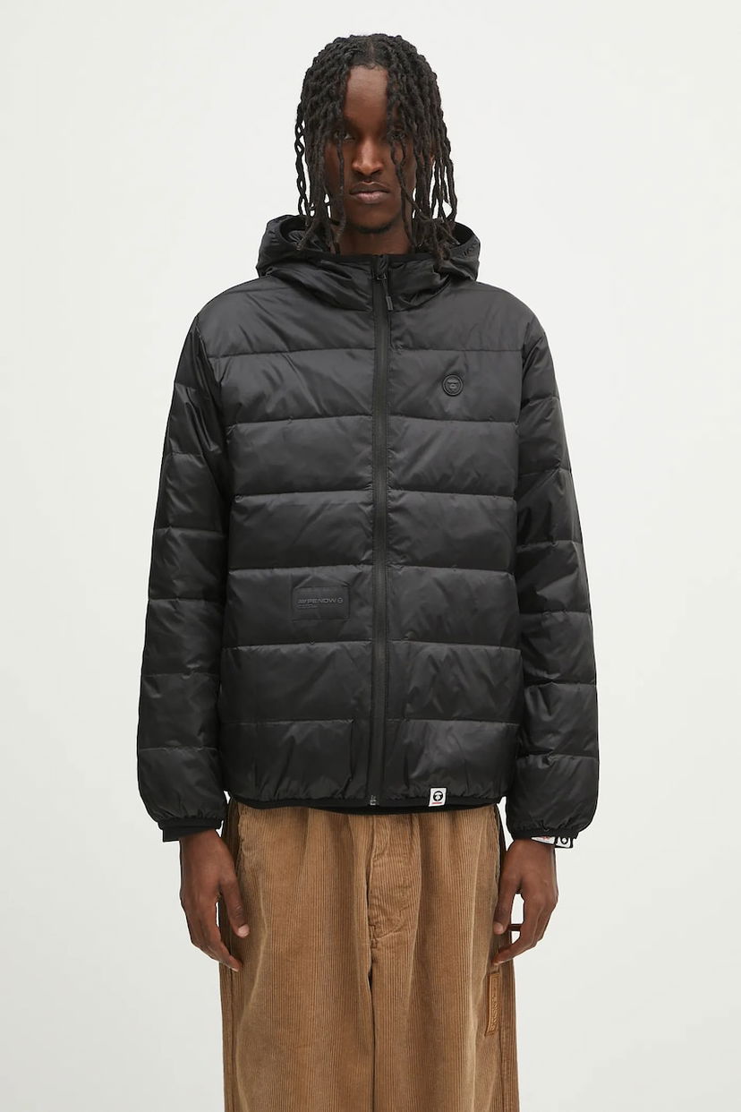 Пуховик AAPE by A Bathing Ape AAPE Now Down Jacket чорний | AAPDNM7652XXN