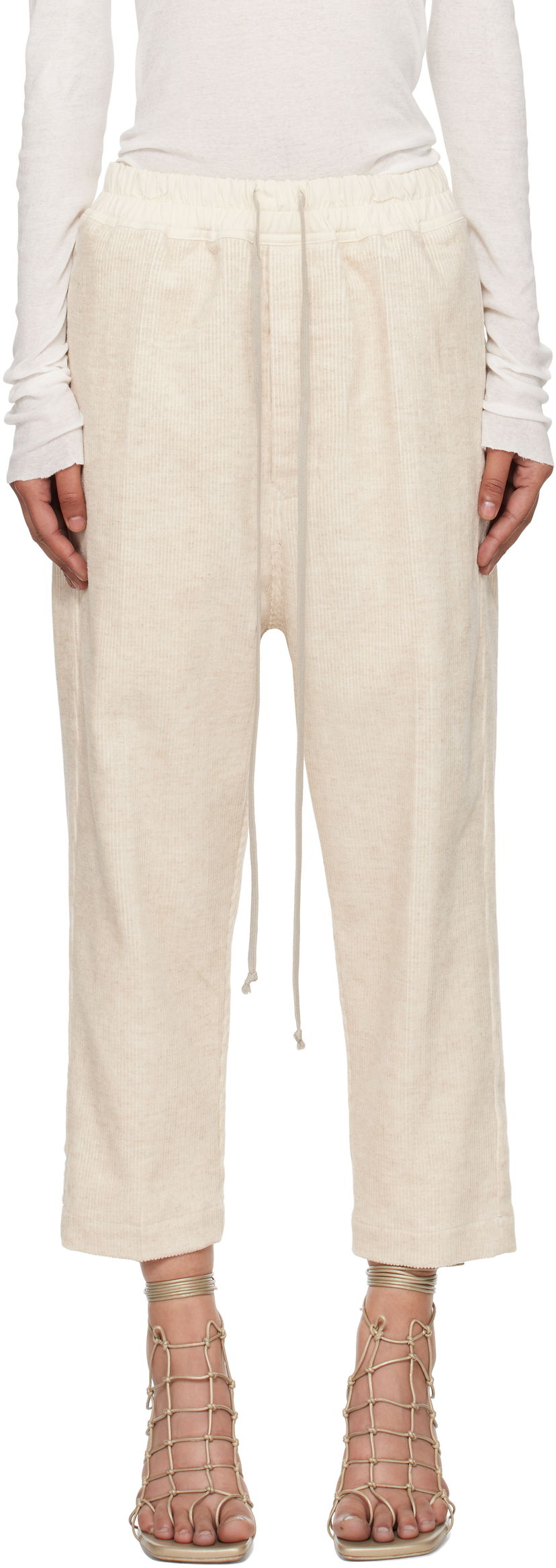 Штани Rick Owens Rick Owens Concordians Drawstring Astaires Trousers бежевий | RP02E4303 MLC