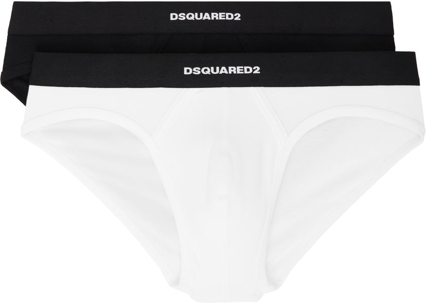 Трусики DSQUARED2 Dsquared2 Two-Pack Stretch Cotton Briefs білий | DCX200070
