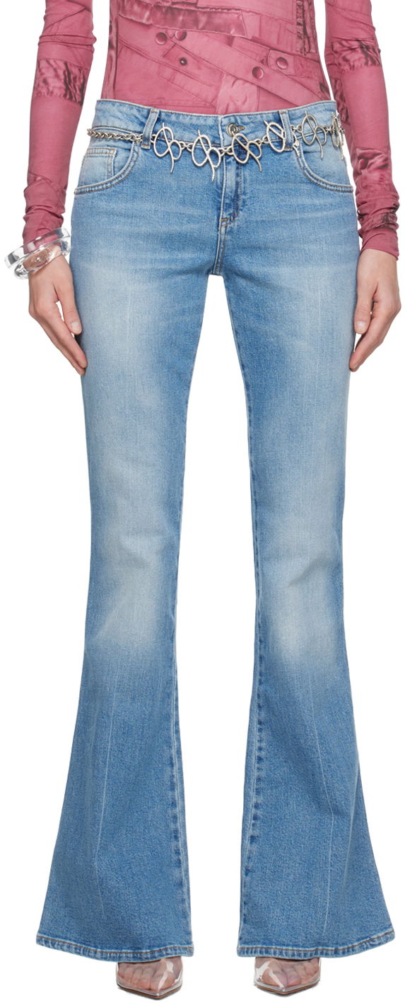 Джинси Blumarine Blumarine Five-Pocket Flare Jeans Синій | P422J127A