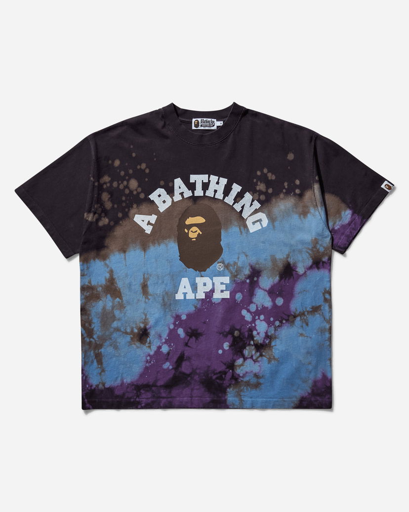 Футболка BAPE Tie-Dye College T-Shirt Фіолетовий | 1K80109003 BLACK