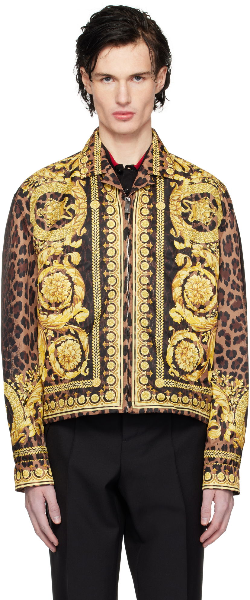 Куртка Versace Wild Barocco Print Blouson Jacket чорний | 1016717_1A12366