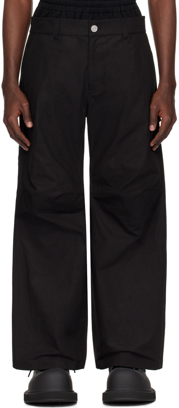 Штани карго We11done Layered Trousers чорний | WD-PT1-24-318-M-BK