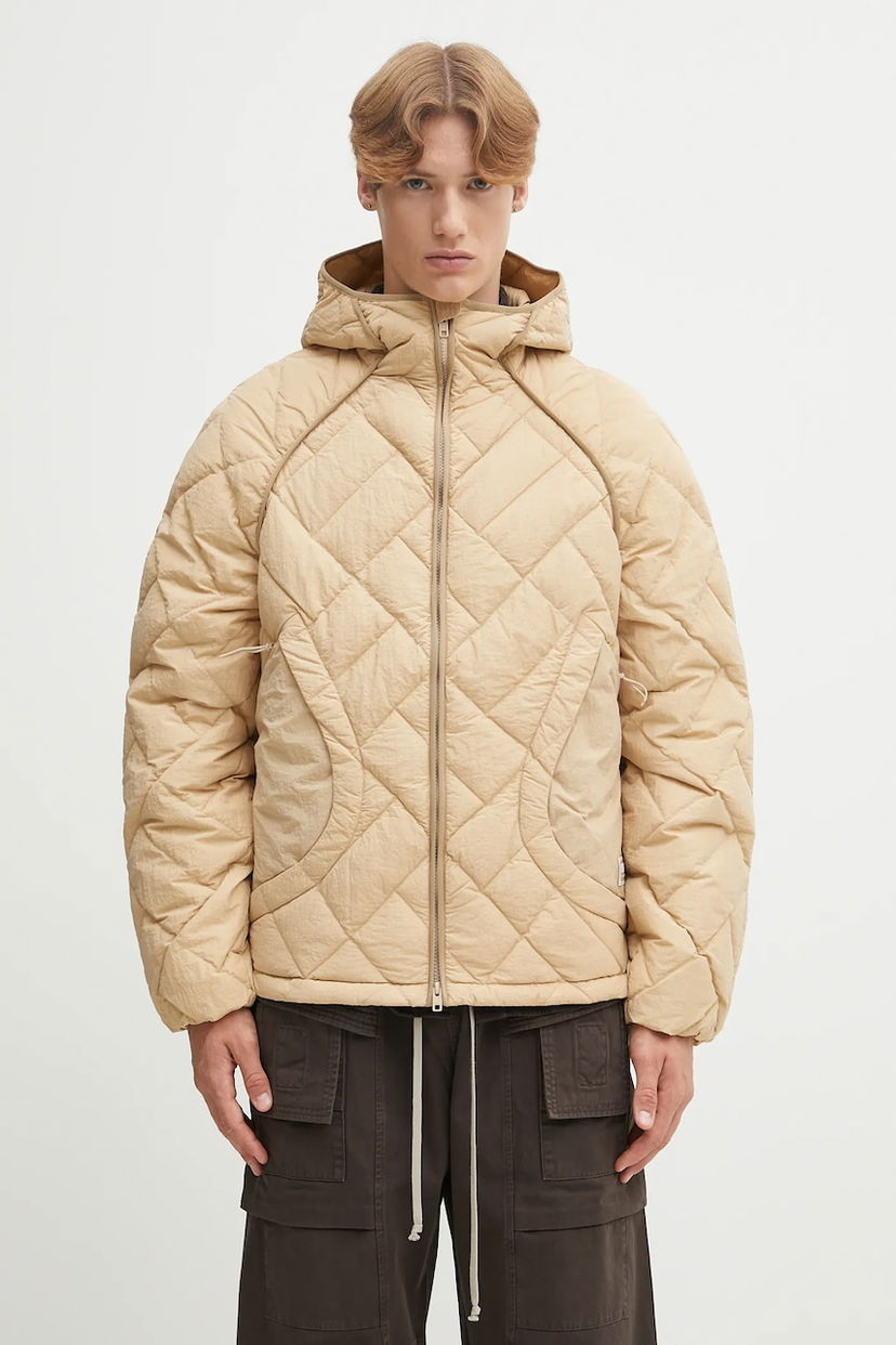 Пуховик KENZO Kenzo Weave Light Weight Down Jacket бежевий | FF65OU1459NA