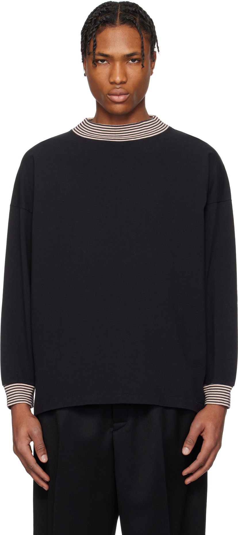 Cветр Bode Bode Duotone Mockneck Top чорний | MRS25CS047
