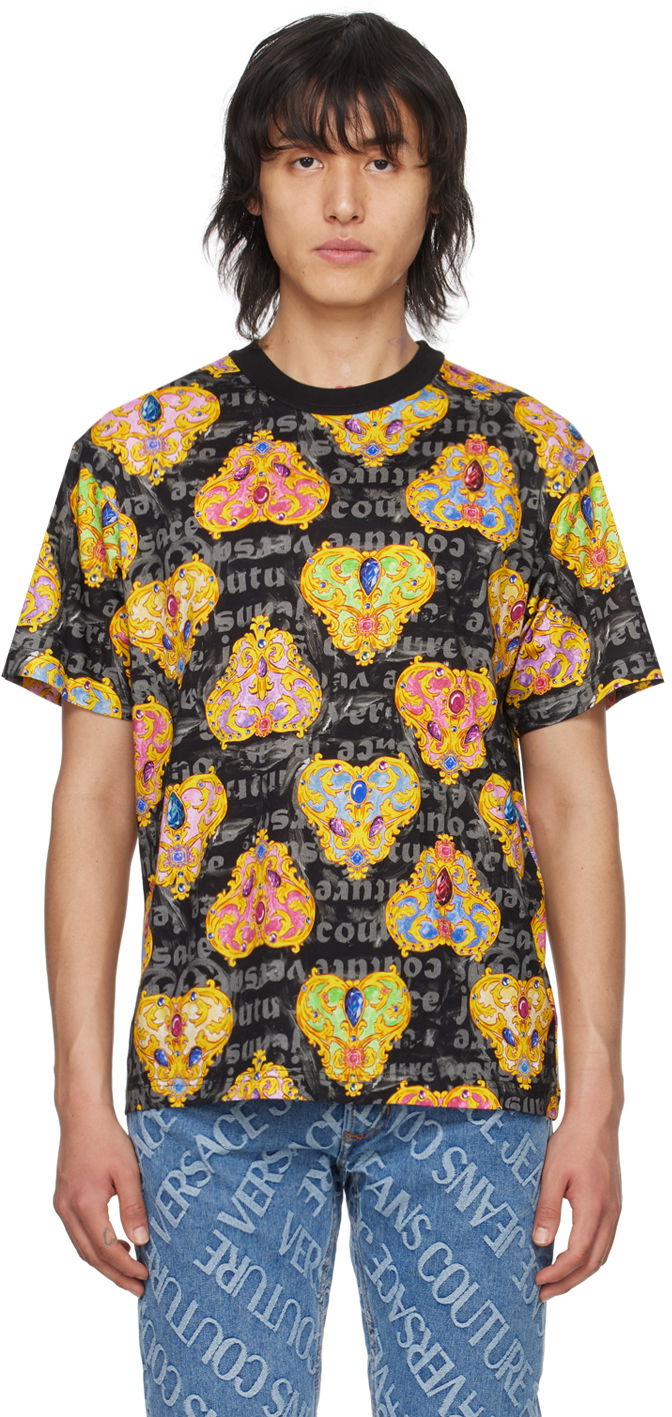 Футболка Versace Jeans Couture Printed T-Shirt чорний | E76GAH6R0_EJS338