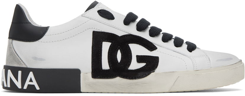 Кросівки та взуття Dolce & Gabbana Off-White Portofino Vintage Sneakers білий | CS2203AO277