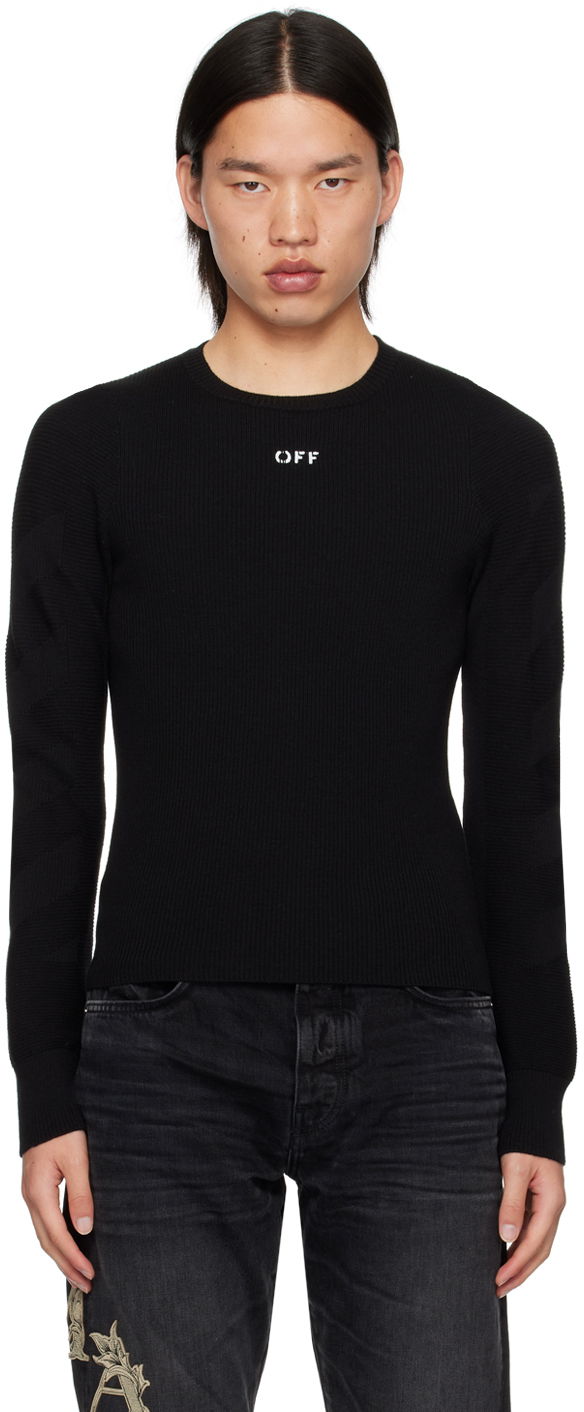 Cветр Off-White Black Diags Sweater чорний | OMHE171C99KNI0041010
