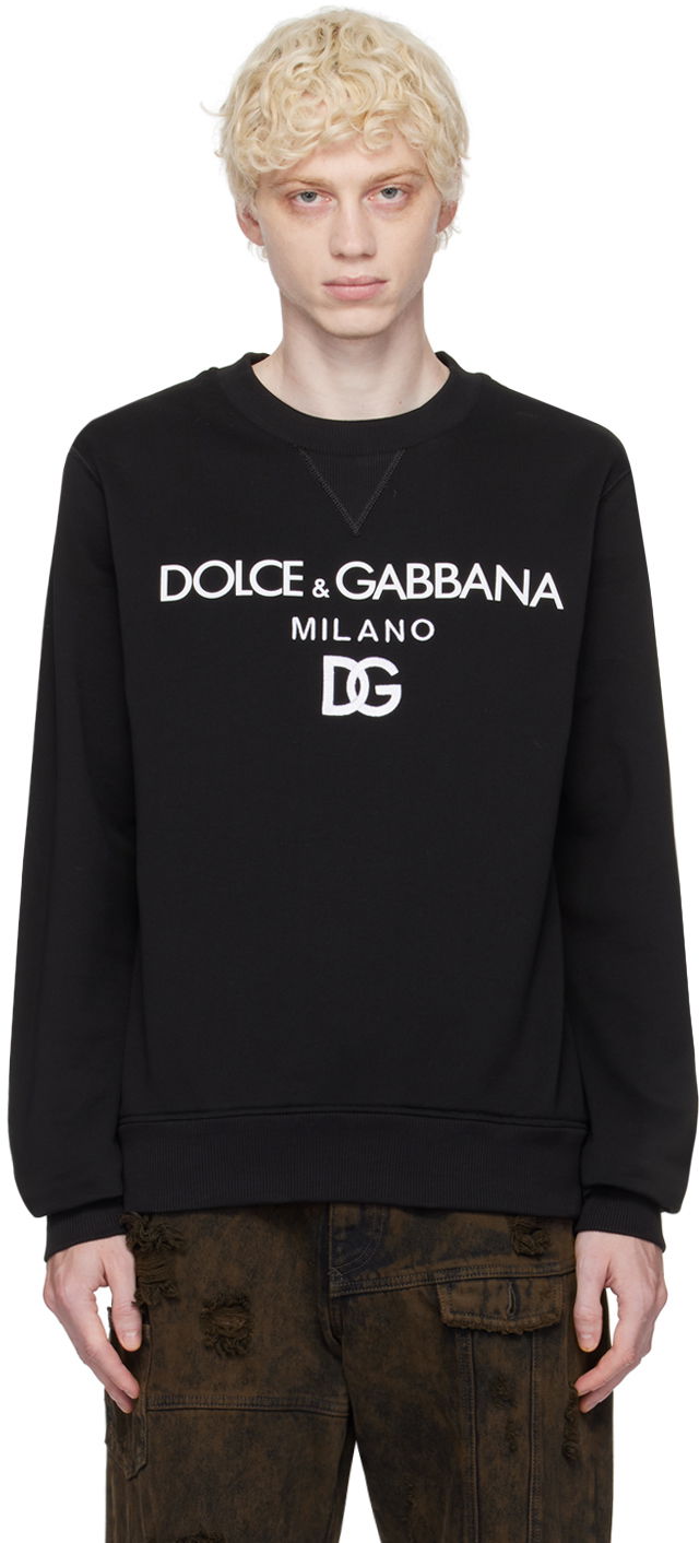 Світшоти Dolce & Gabbana Black Embroidered Sweatshirt чорний | G9ACGZFU7DU