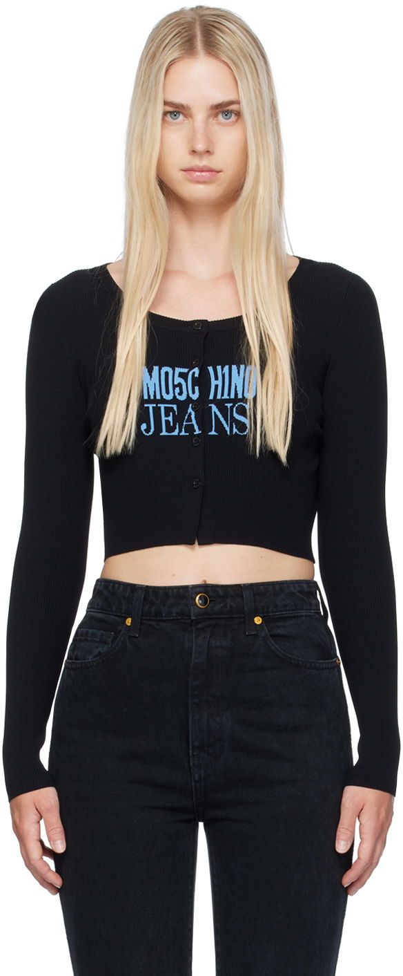 Cветр Moschino Jeans Ribbed Knit Cardigan чорний | 242K10927