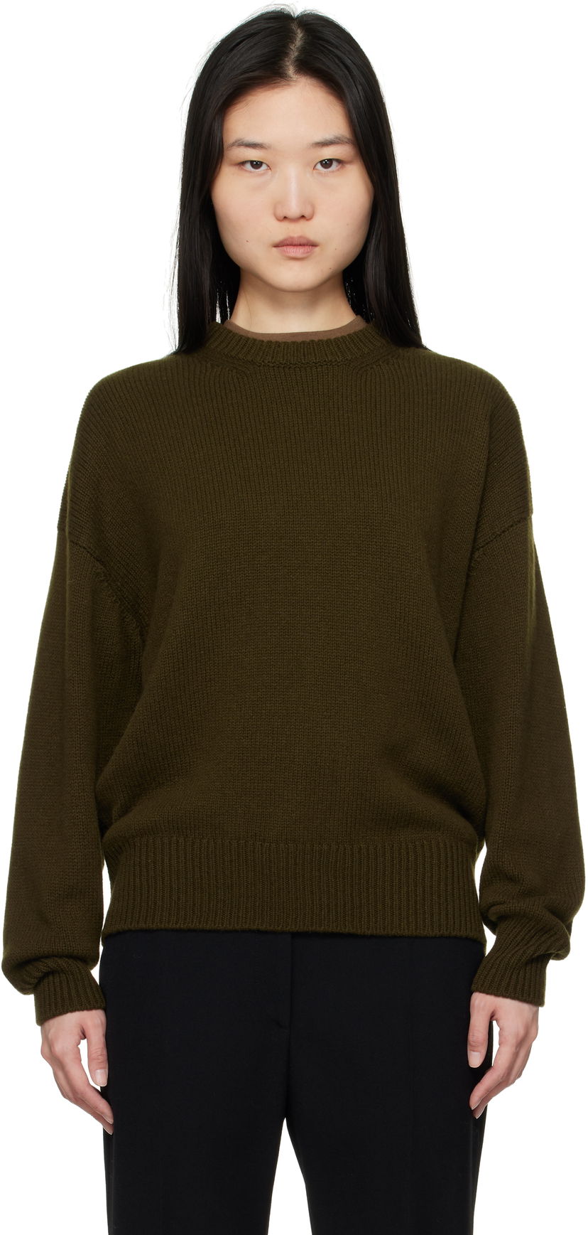 Cветр &Daughter &Daughter Balla Slouch Crewneck Sweater Зелений | F2401
