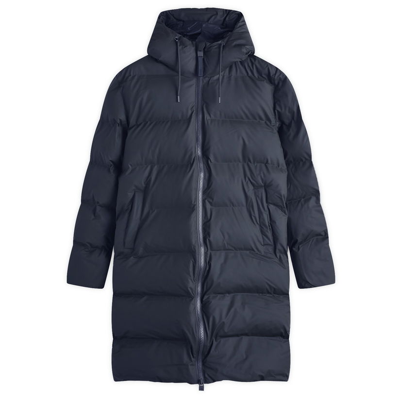 Пуховик Rains Long Puffer Jacket темно-синій | 15130-47