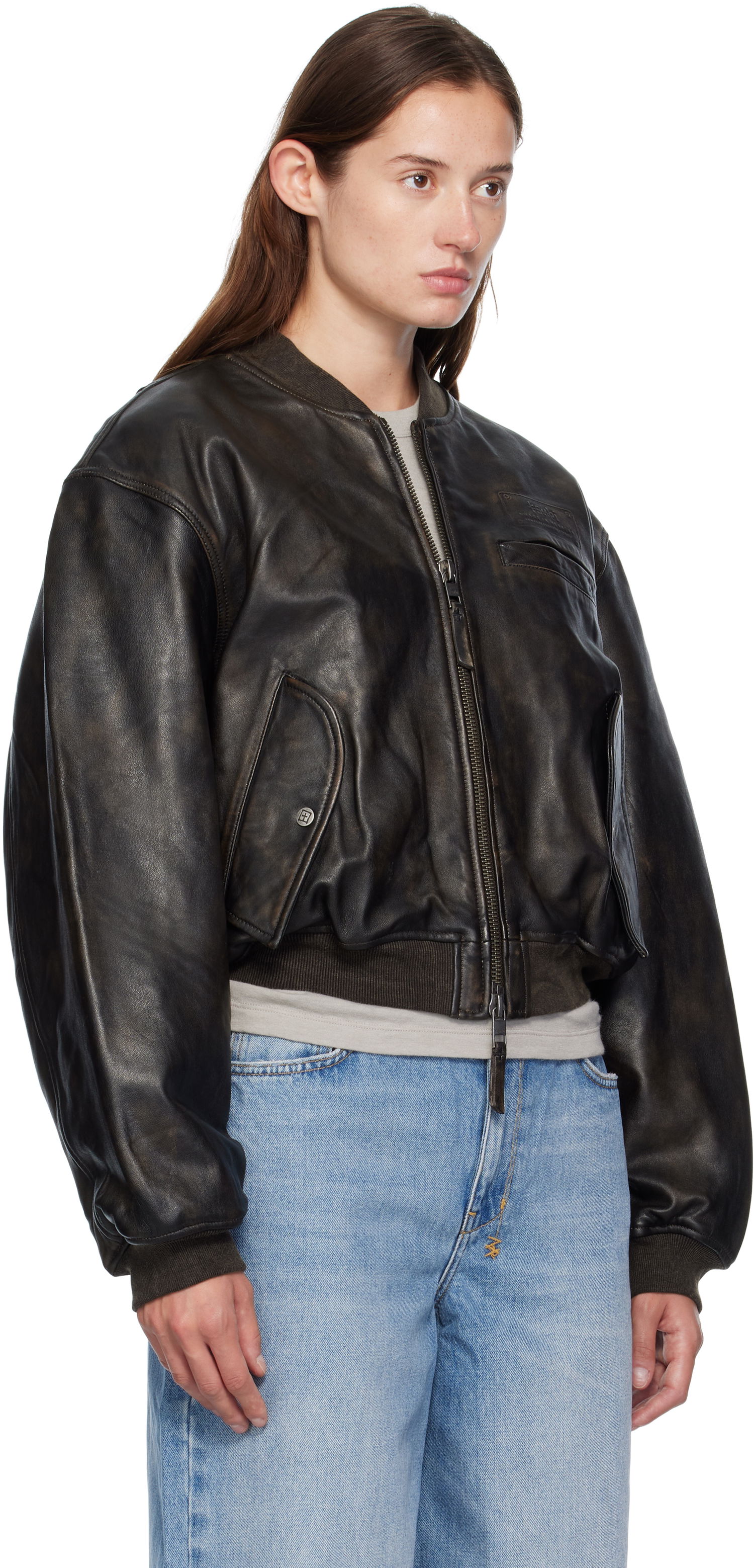 Куртка бомбер Ksubi Ksubi Alpha Crop Leather Bomber Jacket чорний | WFA25JK009, 1