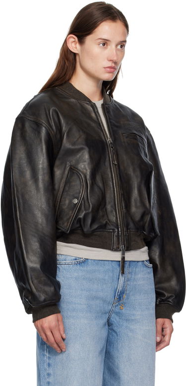 Куртка бомбер Ksubi Ksubi Alpha Crop Leather Bomber Jacket чорний | WFA25JK009, 1