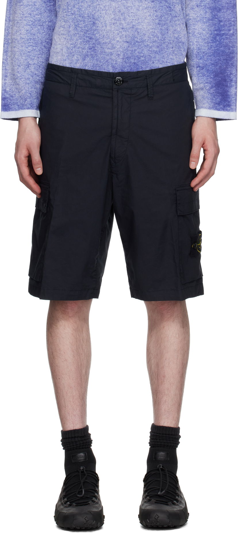 Шорти Stone Island Stone Island Stretch Cotton Tela Paracadute Shorts темно-синій | K1S15L100L08S0003