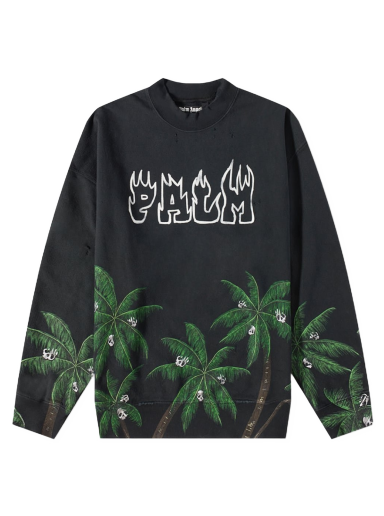 Світшоти Palm Angels Palms & Skulls Vintage Crew Sweat чорний | PMBA065S23FLE0061055