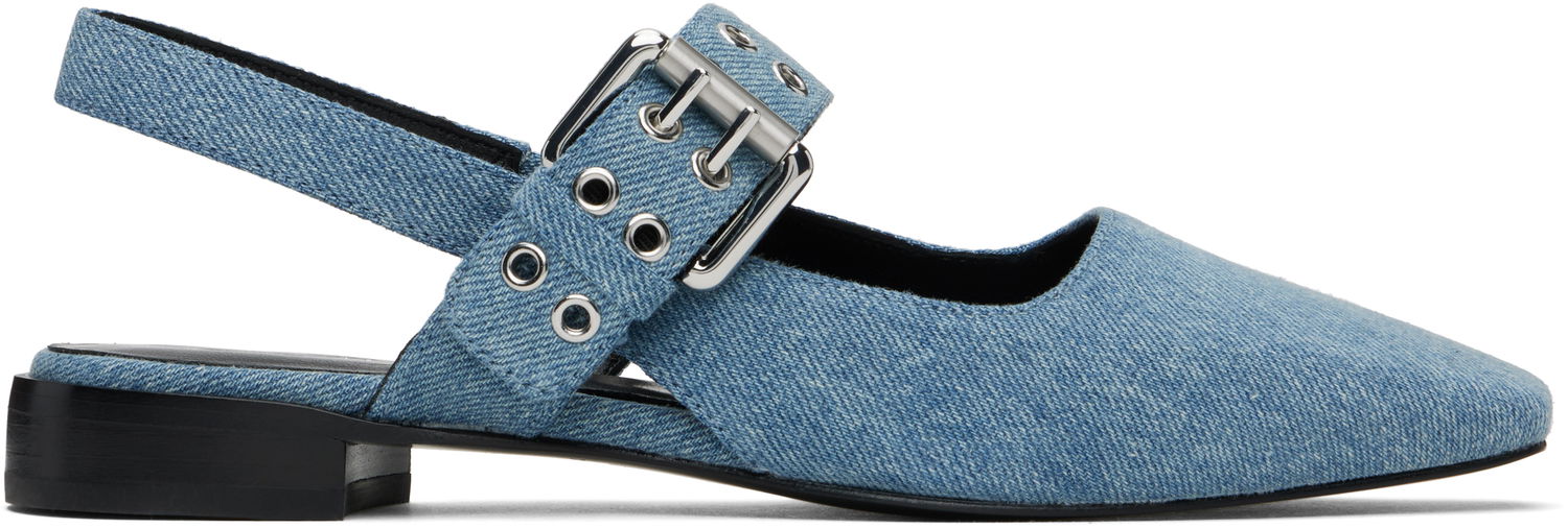 Одяг rag & bone rag & bone Astra Slingback Ballerina Flats Синій | WFF24SF002UB2, 0