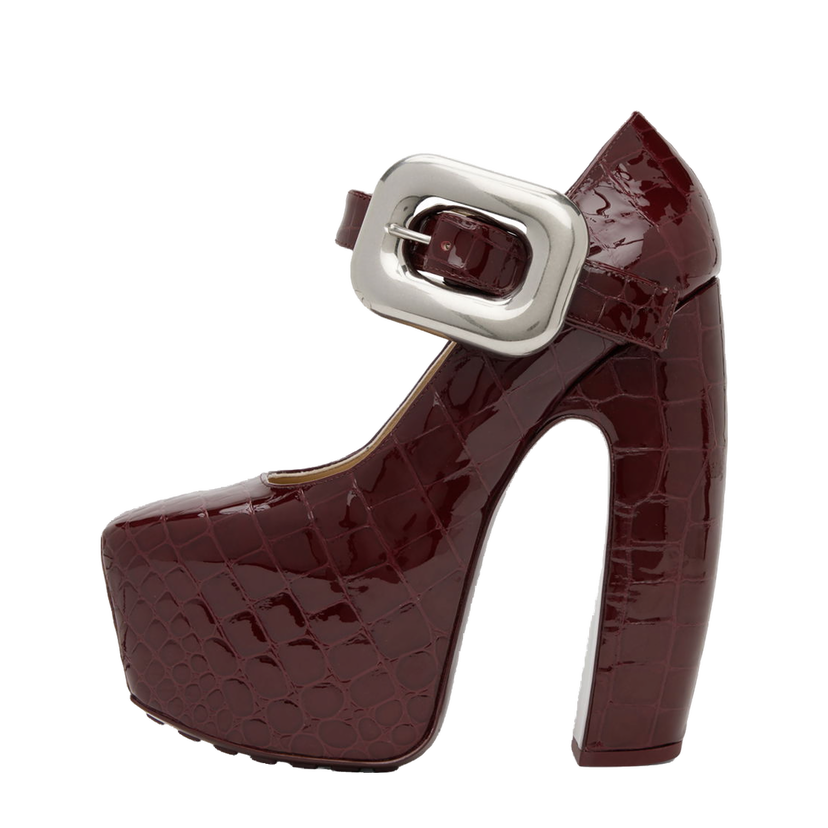 Кросівки та взуття Bottega Veneta Mostra Heels "Red" Бордовий | 716146 V2DW0