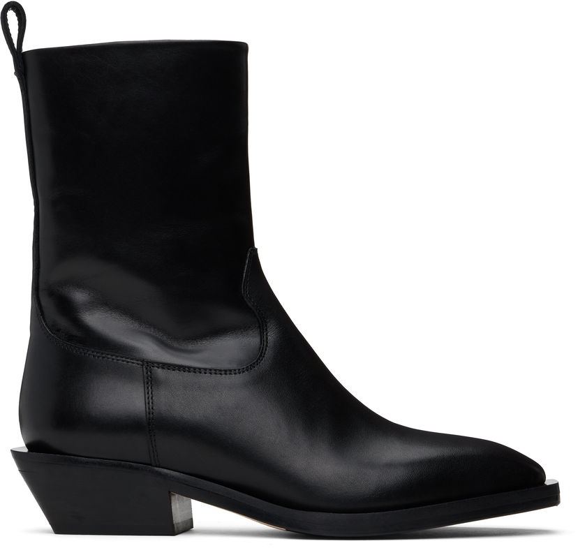 Одяг Aeyde Aeyde Luis Leather Cowboy Ankle Boots чорний | A11-AB-LISS35BL-0122-800-001