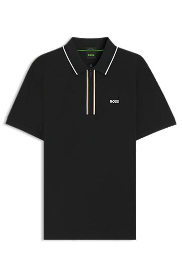 Сорочка поло BOSS Slim-Fit Quick-Dry Stretch Cotton Polo Shirt чорний | 50544450