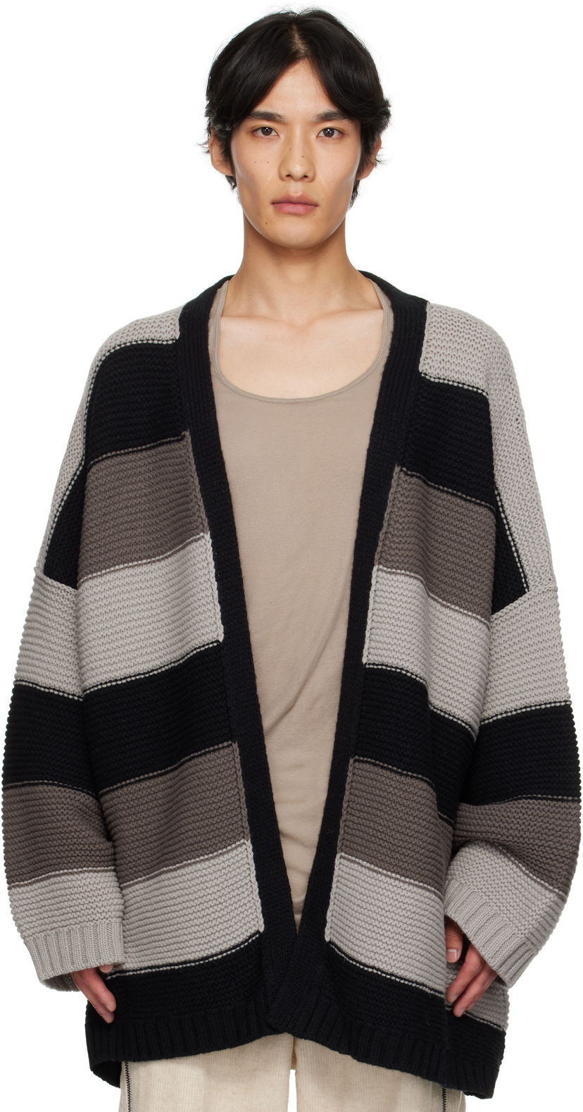 Cветр Rick Owens Rick Owens Concordians Pitti Striped Knit Cardigan Різнокольоровий | RU02E1685 KWV