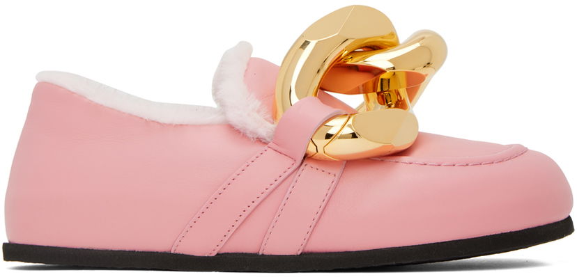 Кросівки та взуття JW Anderson JW Anderson Shearling Chain Loafers Рожевий | ANW39000C
